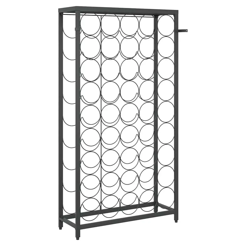 Wine Rack Wall Mounted Black Wrought Iron 45 Bottles