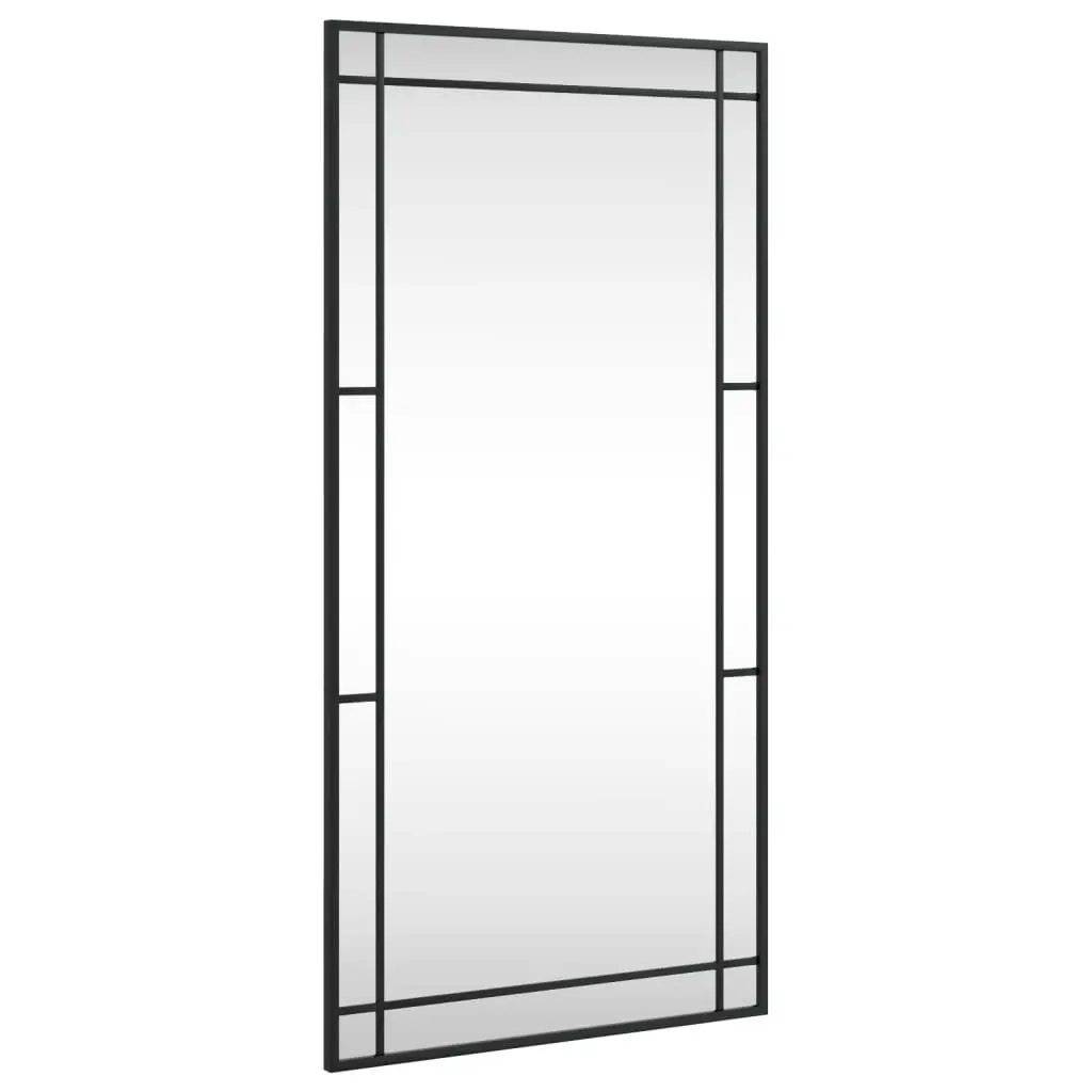 Wall Mirror Minimalist Black 50x100 cm Iron Frame