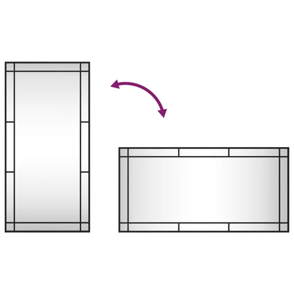 Wall Mirror Minimalist Black 50x100 cm Iron Frame