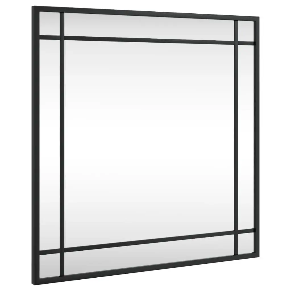 Wall Mirror Black Square Iron Frame 50x50 cm Minimalist Home Decor