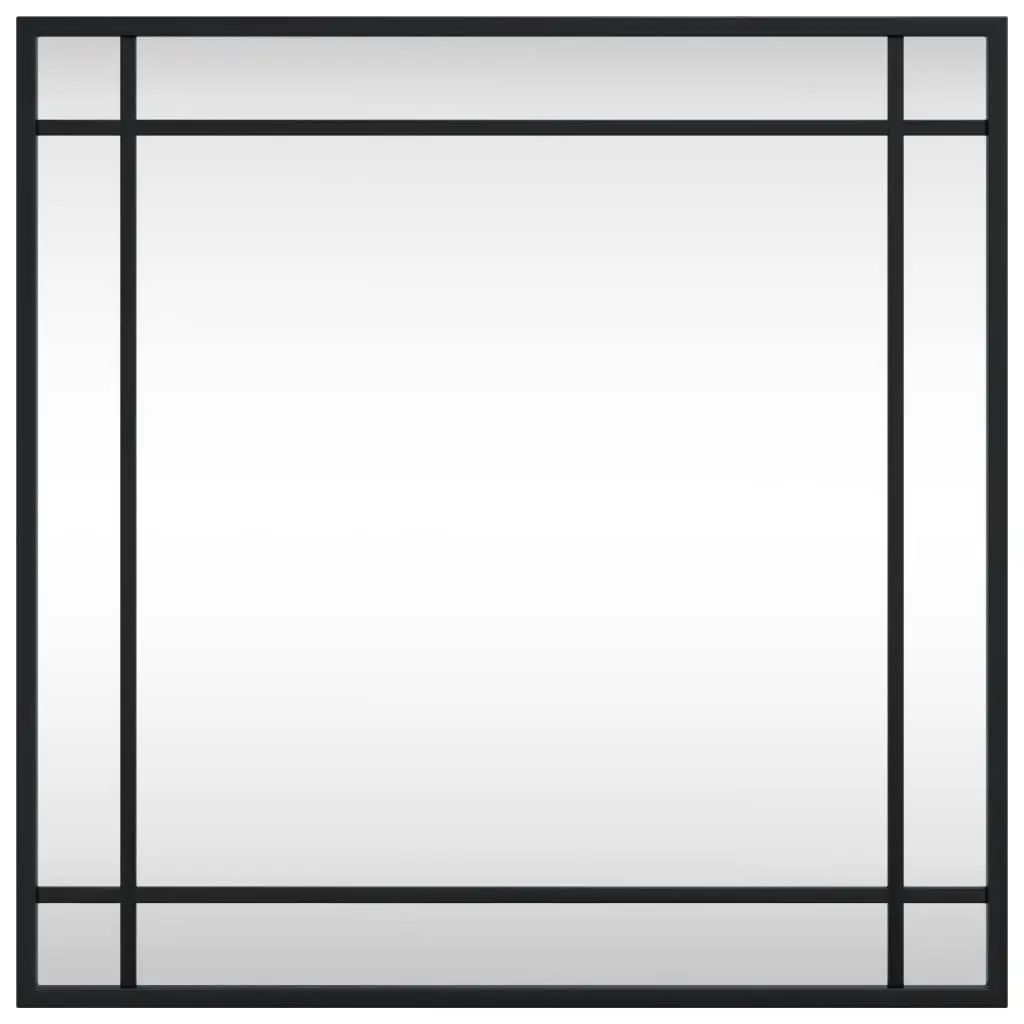 Wall Mirror Black Square Iron Frame 50x50 cm Minimalist Home Decor