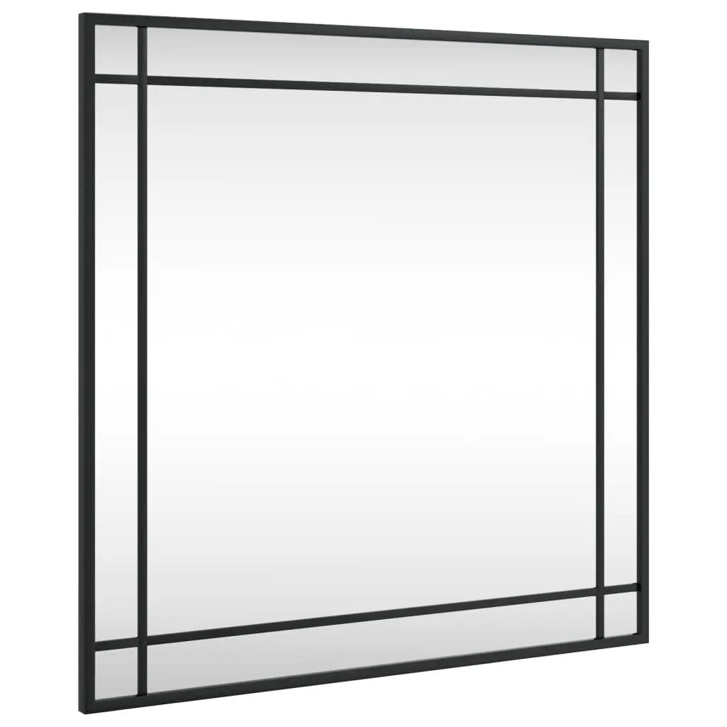 Wall Mirror Square Black 60x60cm Glass Iron Frame Minimalist Home Decor