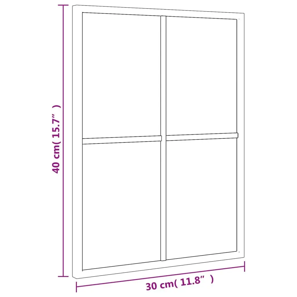 Wall Mirror Rectangle Black 30x40 cm Minimalist Home Decor Bedroom Hallway