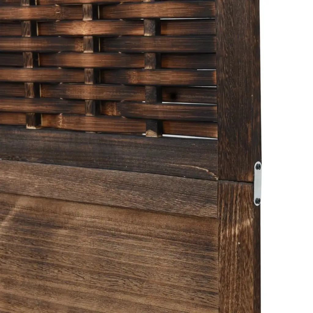 Room Divider 4 Panels Brown Folding Privacy Screen Indoor Partition Space
