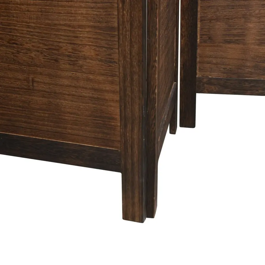 Room Divider 4 Panels Brown Folding Privacy Screen Indoor Partition Space