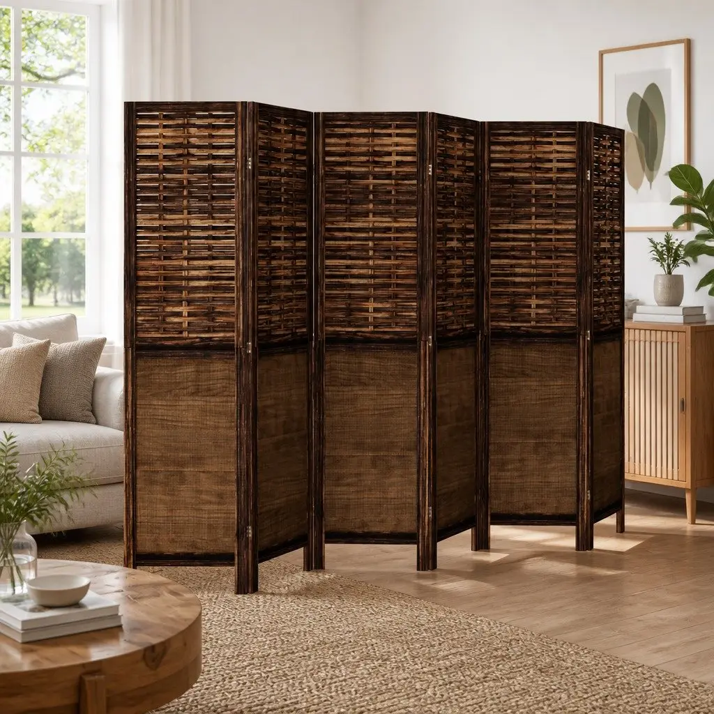 Room Divider 6 Panel Folding Screen Privacy Partition Indoor Home Bedroom Decor