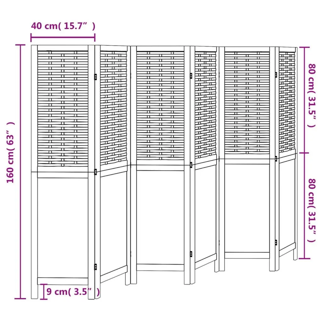 Room Divider 6 Panel Folding Screen Privacy Partition Indoor Home Bedroom Decor