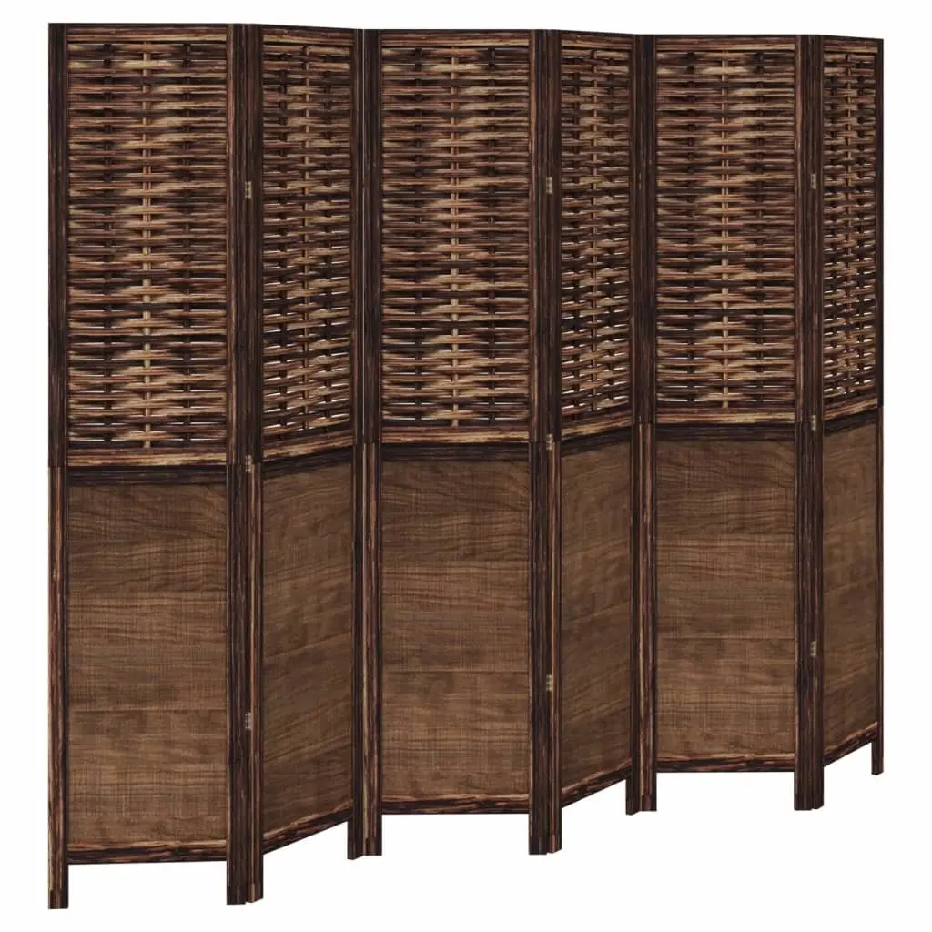 Room Divider 6 Panel Folding Screen Solid Wood Paulownia Privacy Partition