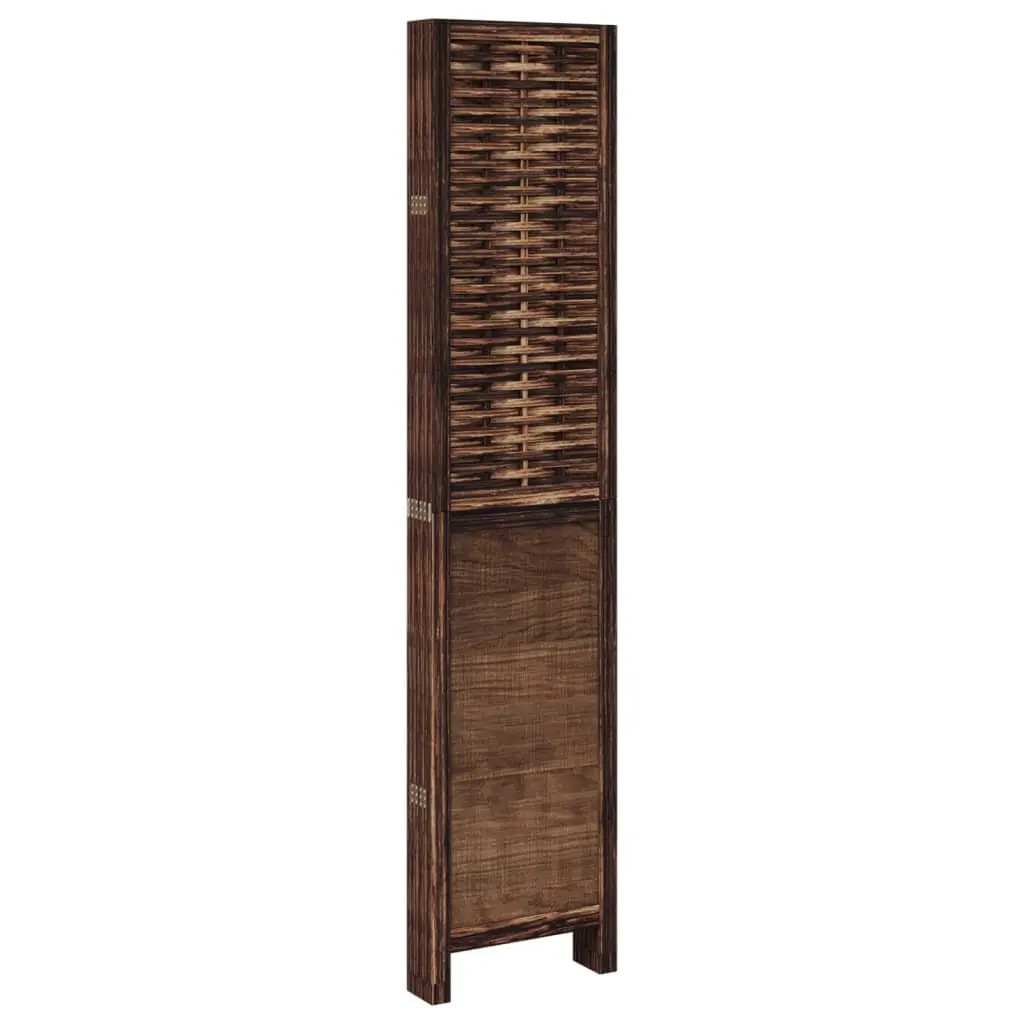 Room Divider 6 Panel Folding Screen Solid Wood Paulownia Privacy Partition