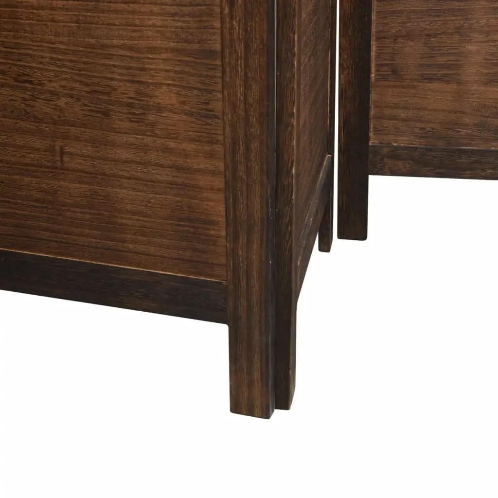 Room Divider 6 Panel Folding Screen Solid Wood Paulownia Privacy Partition