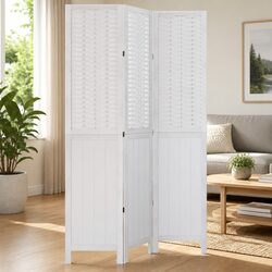 Room Divider 3 Panels White Folding Privacy Screen Indoor Partition Bedroom