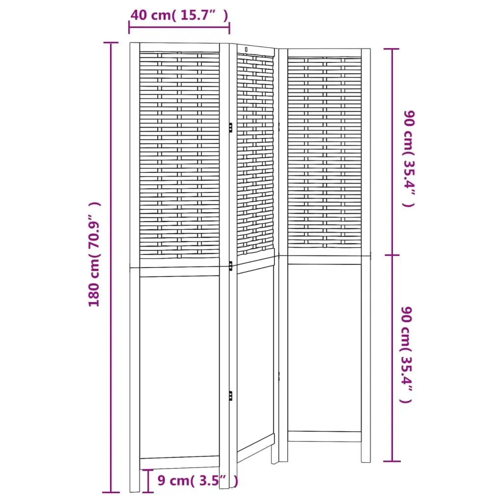 Room Divider 3 Panels White Folding Privacy Screen Indoor Partition