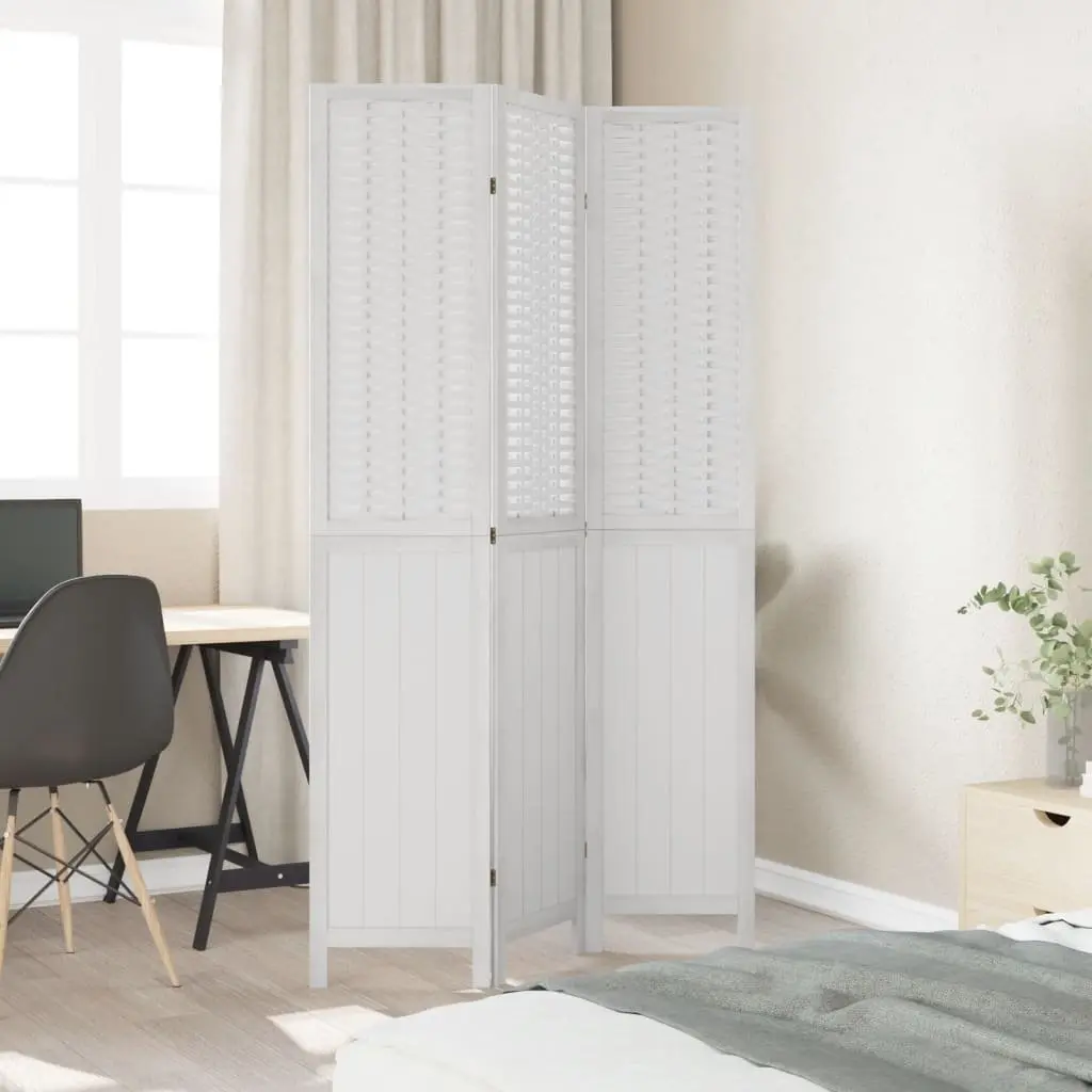Room Divider 3 Panels White Folding Privacy Screen Indoor Partition Decorative