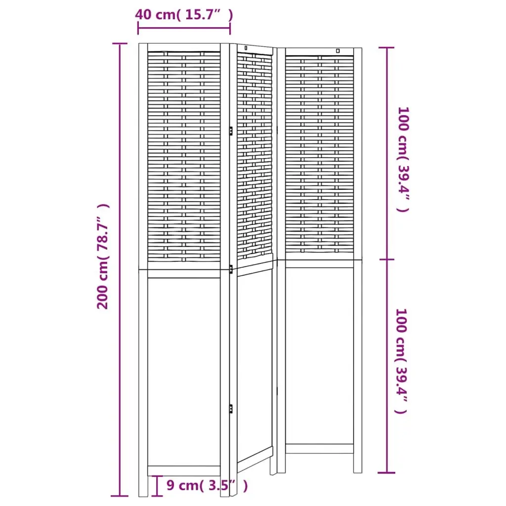 Room Divider 3 Panels White Folding Privacy Screen Indoor Partition Decorative