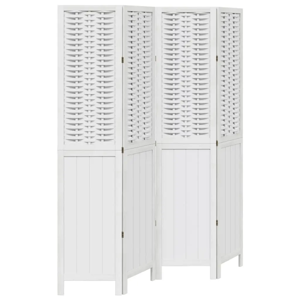 Room Divider Folding Privacy Screen 4 Panels White Indoor Partition