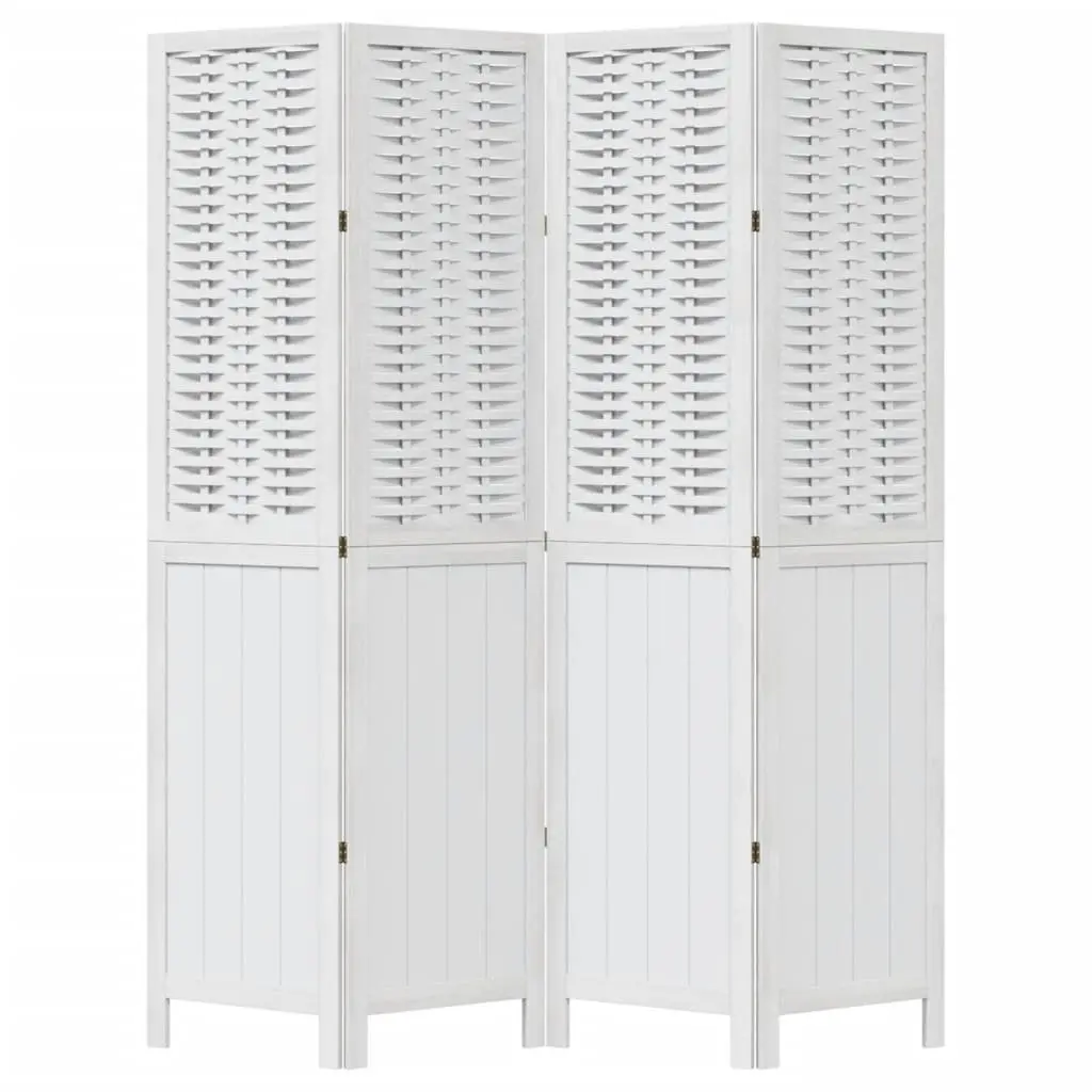 Room Divider Folding Privacy Screen 4 Panels White Indoor Partition