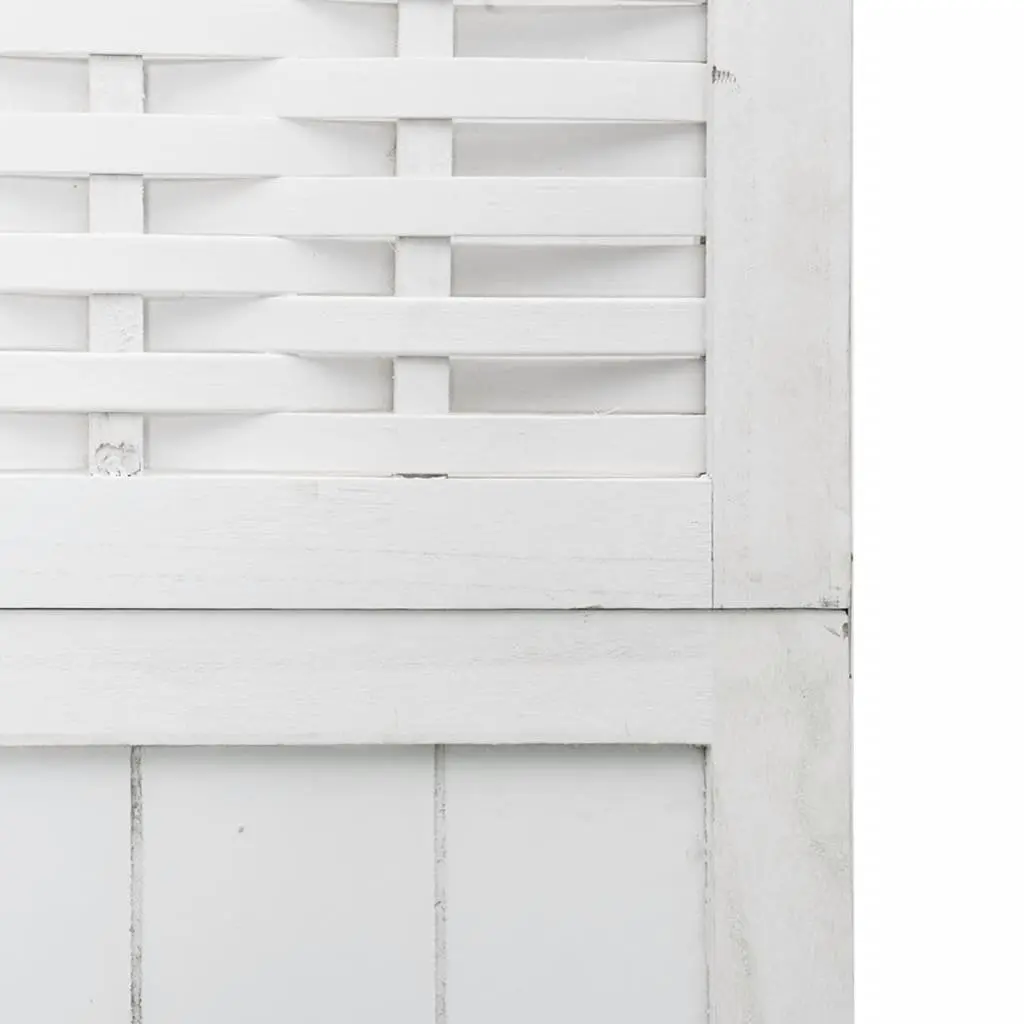 Room Divider Folding Privacy Screen 4 Panels White Indoor Partition