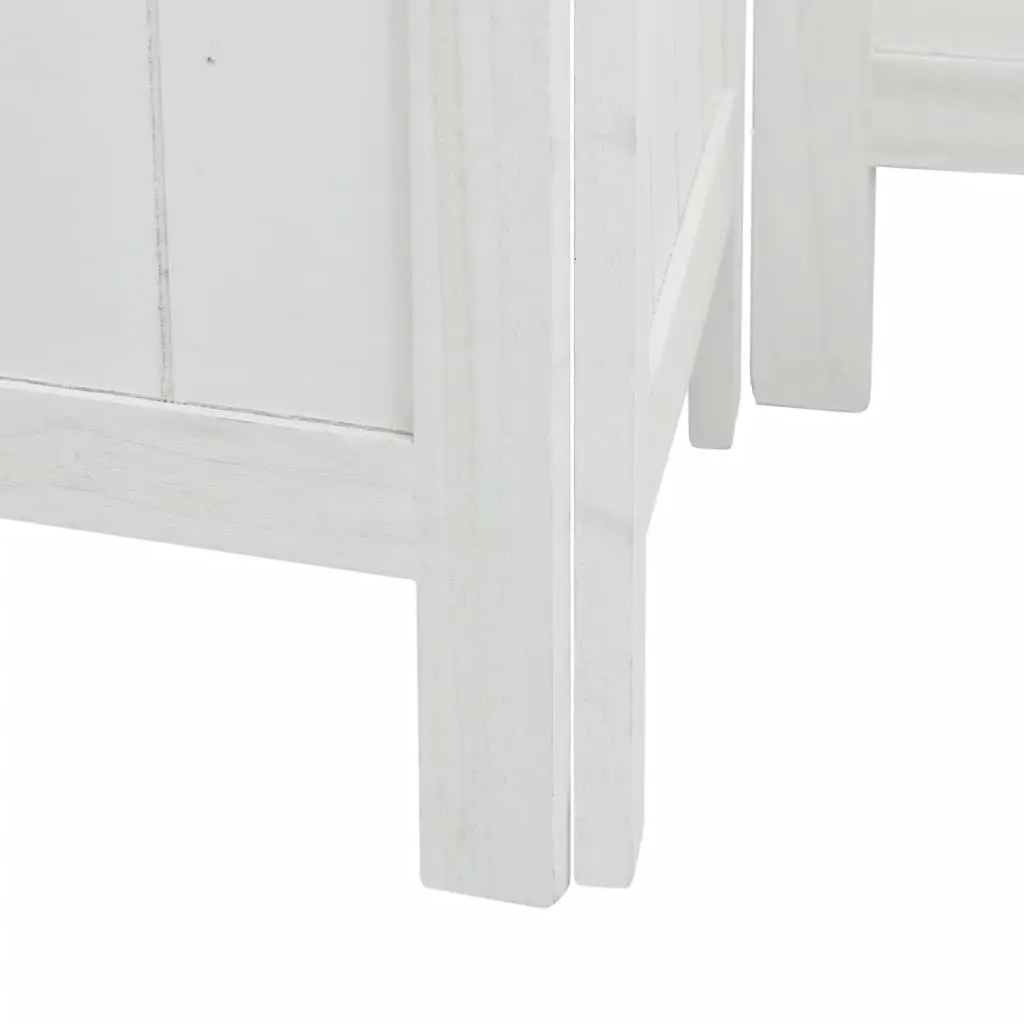 Room Divider Folding Privacy Screen 4 Panels White Indoor Partition