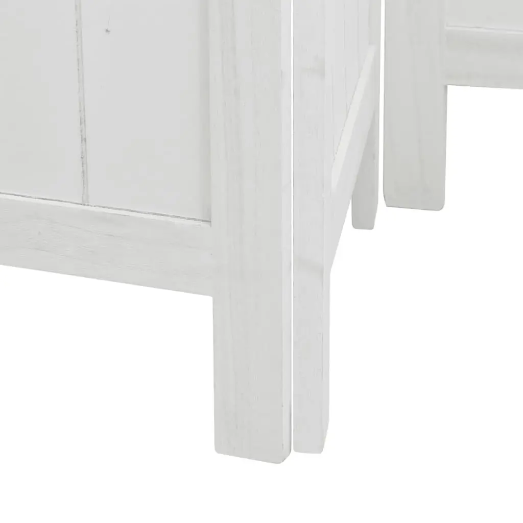 Room Divider 5 Panels White Folding Privacy Screen Partition Indoor Decorative