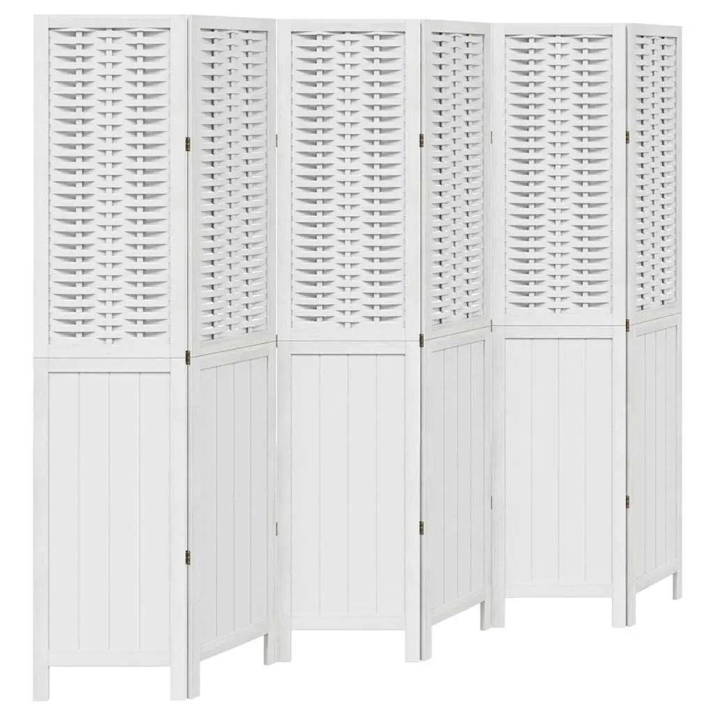 Room Divider 6 Panel White Folding Privacy Screen Indoor Partition