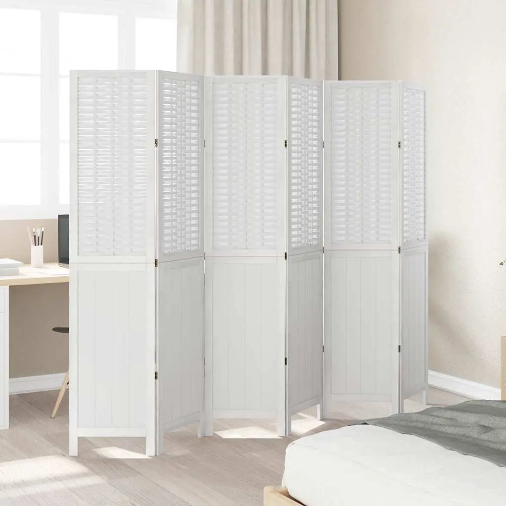Room Divider 6 Panel White Folding Privacy Screen Indoor Partition