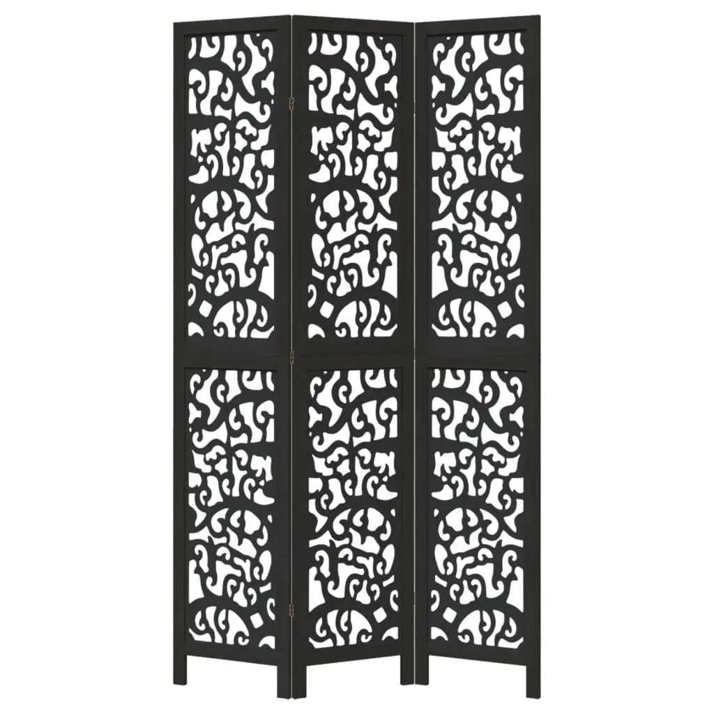 3 Panel Room Divider Black Folding Privacy Screen