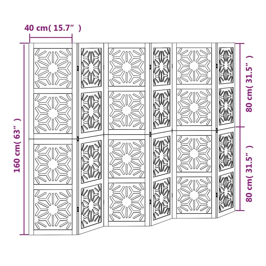 Room Divider 6 Panel Folding Privacy Screen Indoor Bedroom Living Office