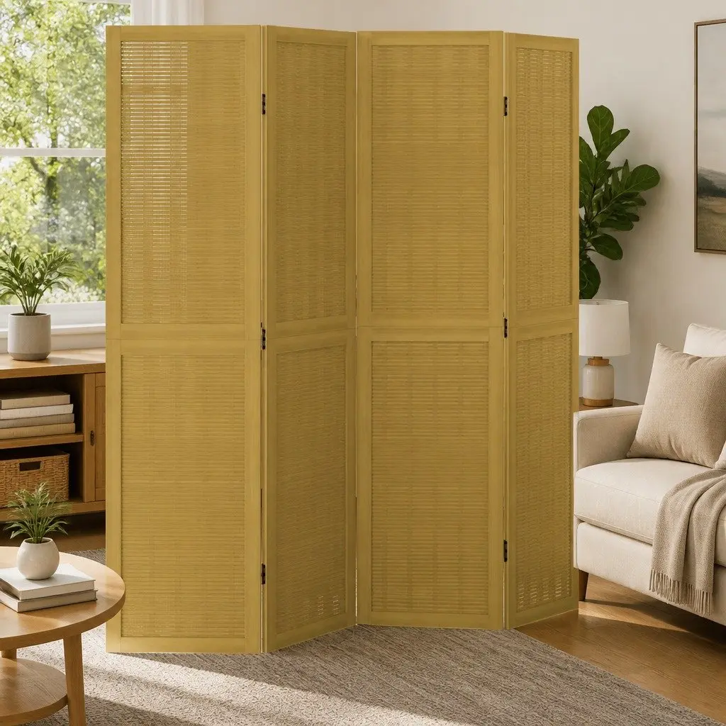 Room Divider 4 Panels Folding Privacy Screen Bedroom Living Room Partition