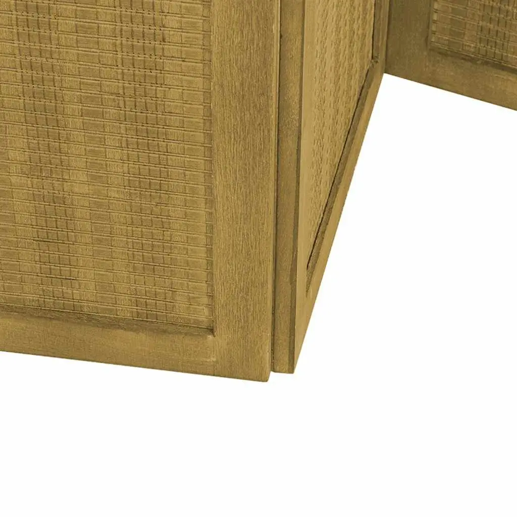 Room Divider 5 Panels Brown Paulownia Wood Privacy Screen Folding Partition