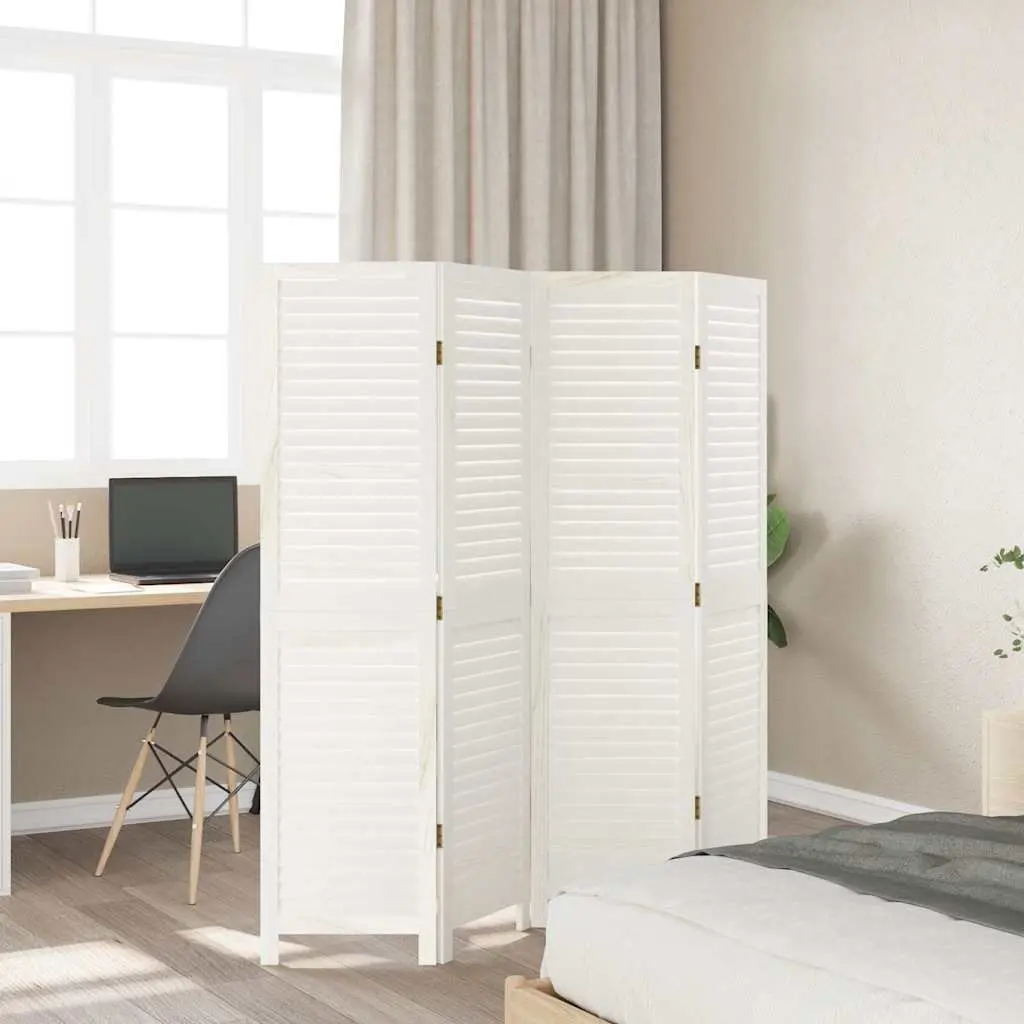 Room Divider 4 Panels White Folding Privacy Screen Indoor Partition