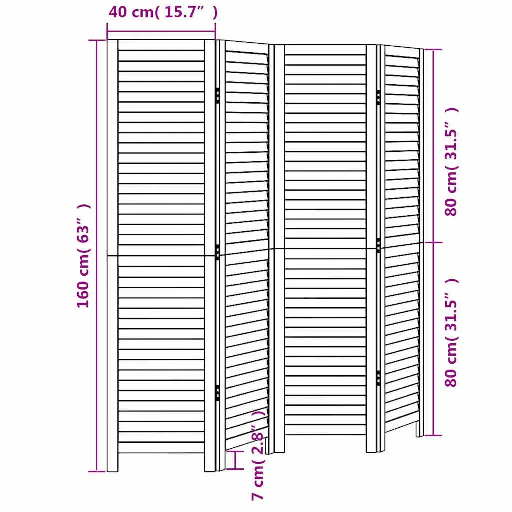 Room Divider 4 Panels White Folding Privacy Screen Indoor Partition