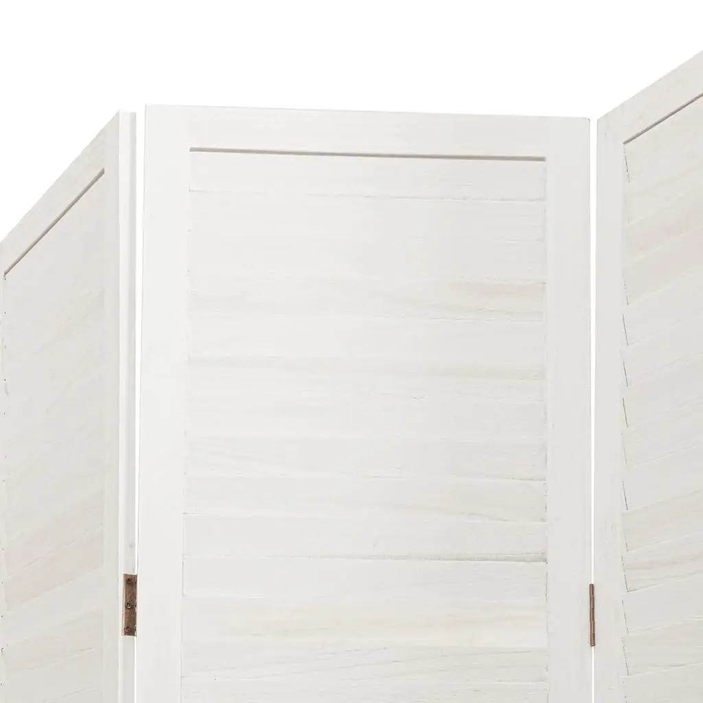 Room Divider 6 Panel Folding Screen Partition Privacy Indoor Solid Wood White