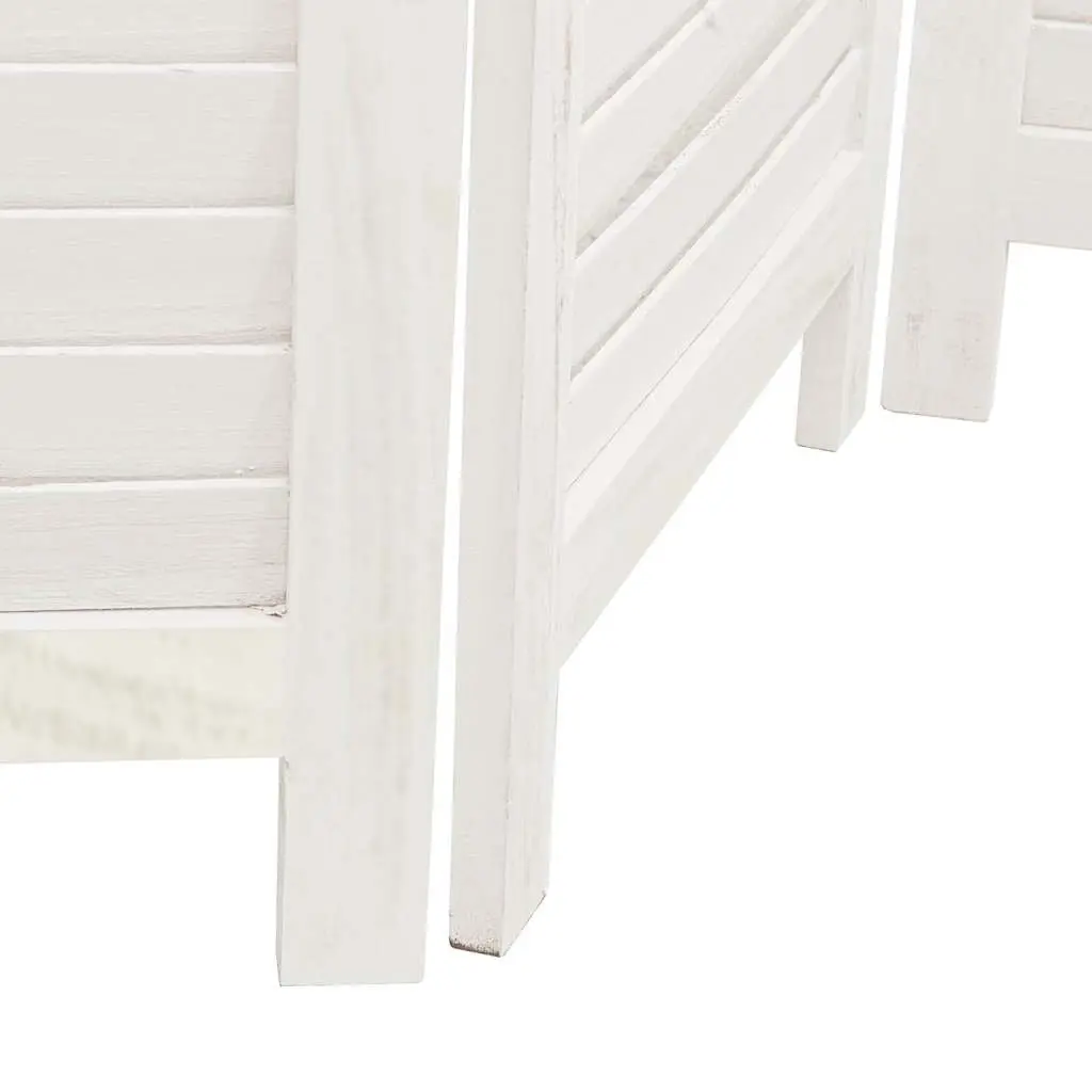 Room Divider 6 Panel Folding Screen Partition Privacy Indoor Solid Wood White