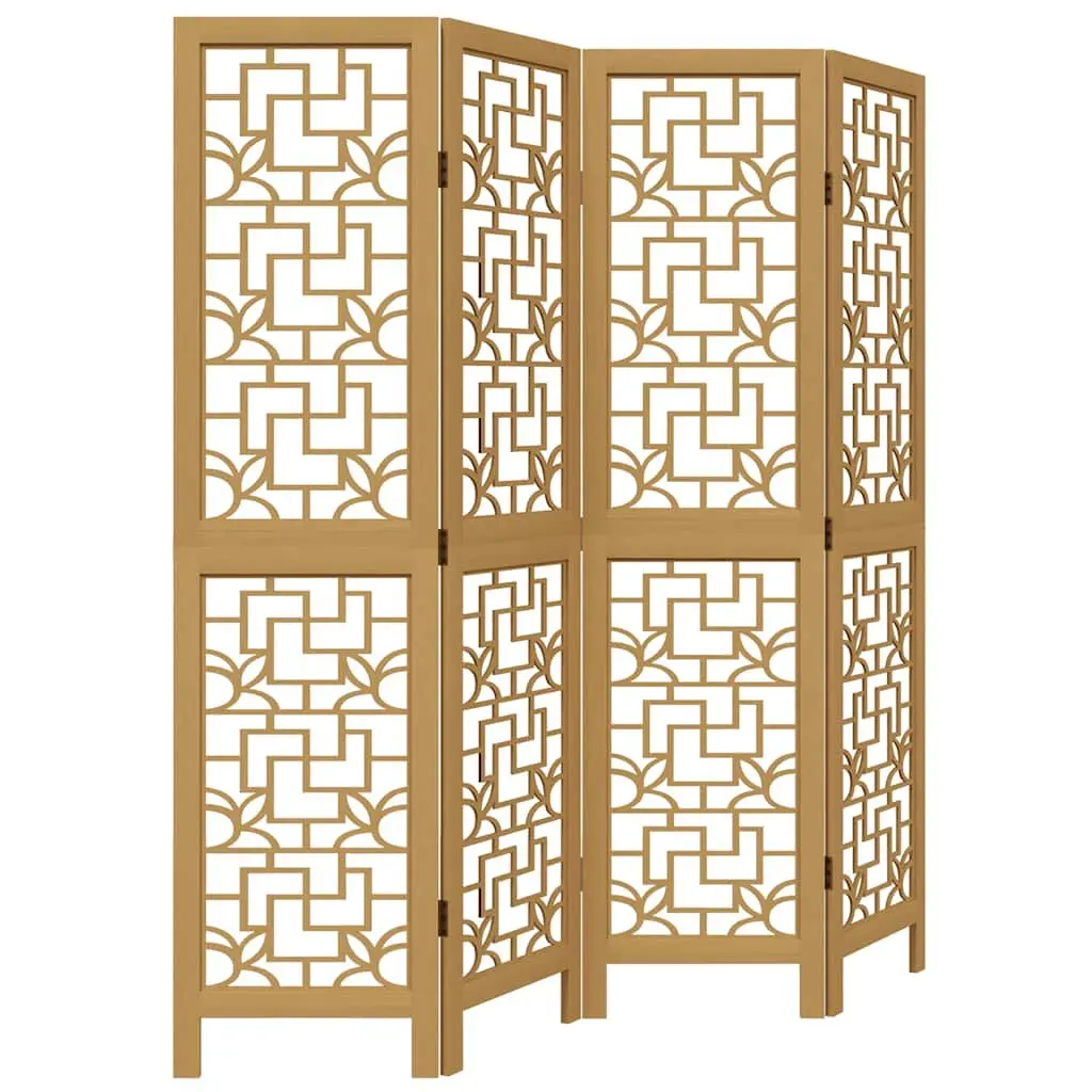 Room Divider Folding Privacy Screen 4 Panels Indoor Decorative Brown