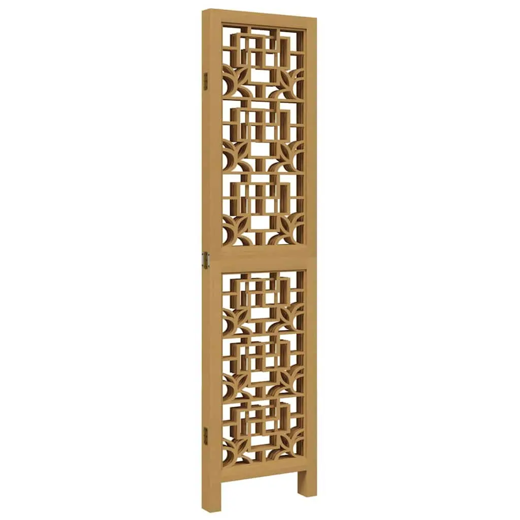 Room Divider Folding Privacy Screen 4 Panels Indoor Decorative Brown