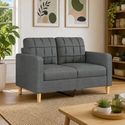 Your New 2-Seater Sofa: Grey Fabric Comfort Awaits
