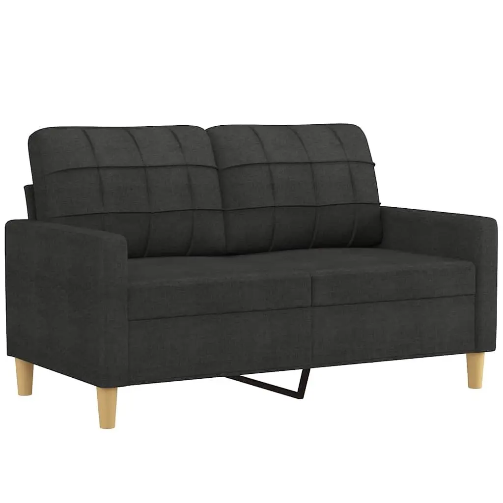 2-Seater Sofa Modern Black 120cm Fabric Lounge Couch