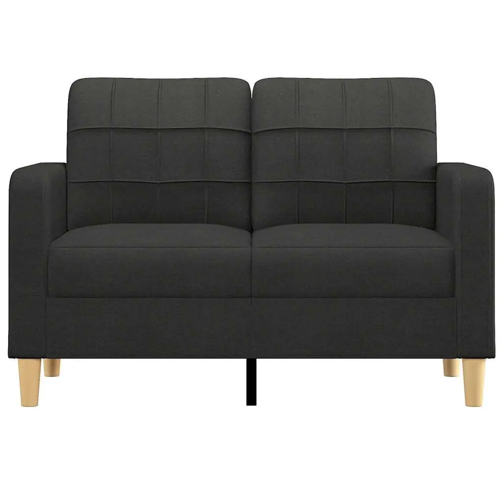 2-Seater Sofa Modern Black 120cm Fabric Lounge Couch