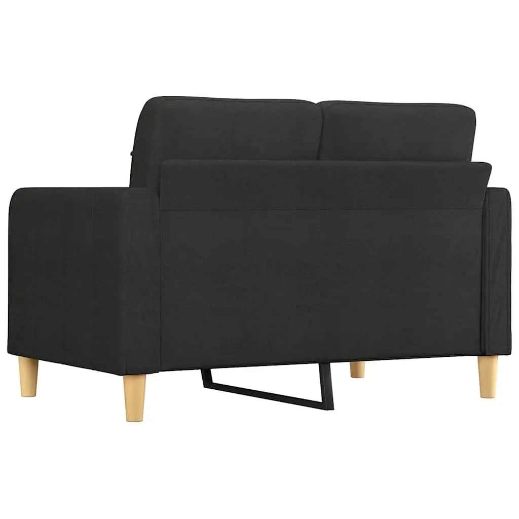2-Seater Sofa Modern Black 120cm Fabric Lounge Couch