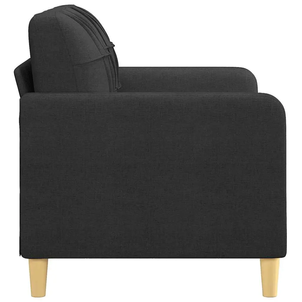 2-Seater Sofa Modern Black 120cm Fabric Lounge Couch