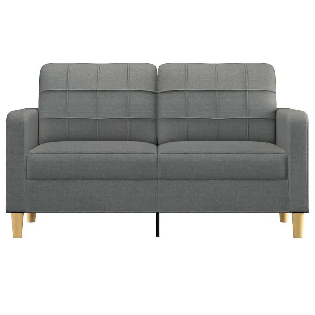 2-Seater Sofa Grey Fabric Modern Lounge Couch 140cm Wide