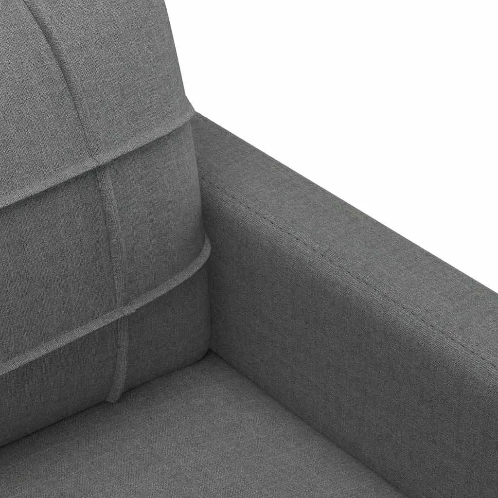2-Seater Sofa Grey Fabric Modern Lounge Couch 140cm Wide