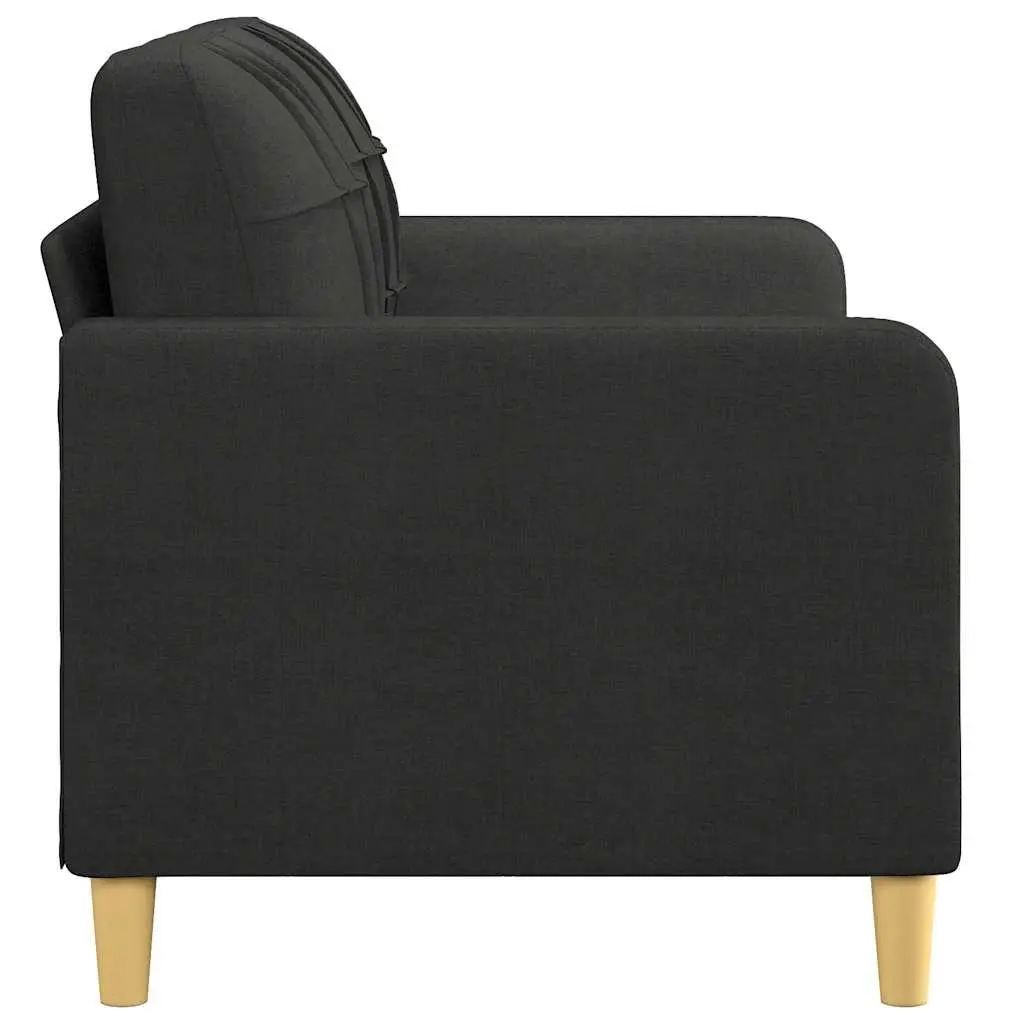 2-Seater Sofa Black 140cm Fabric Lounge Couch
