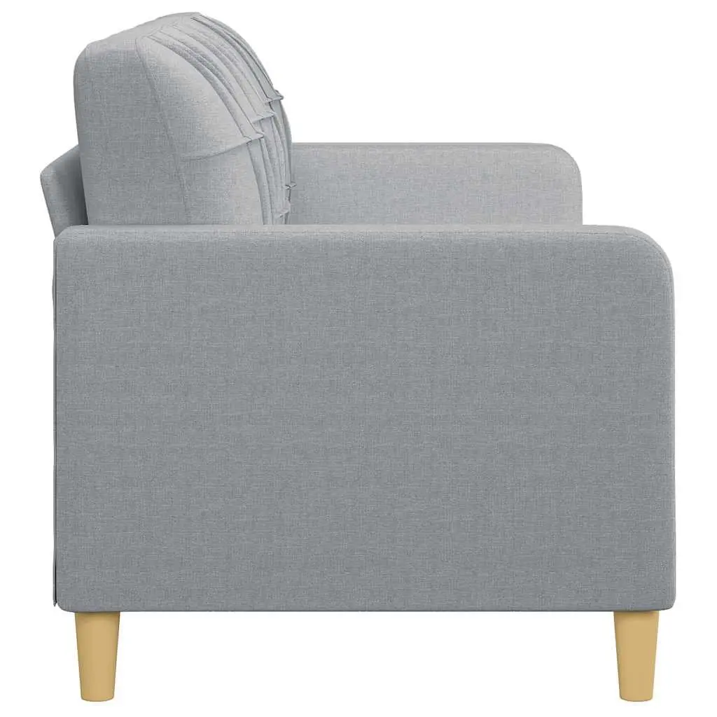 3-Seater Sofa Grey Fabric 180cm Modern Lounge Couch with Padded Armrests