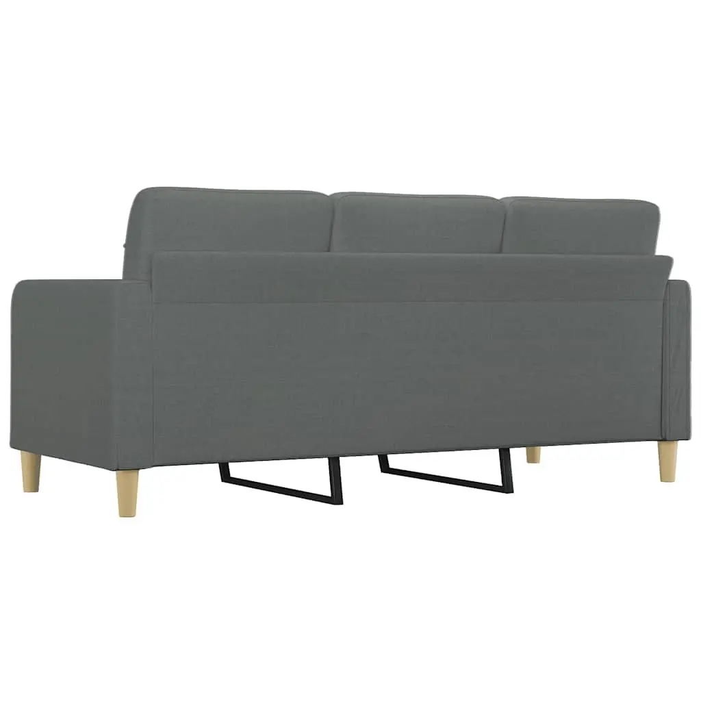 3-Seater Sofa Grey Fabric Lounge Couch Living Room Furniture Modern Design 180cm