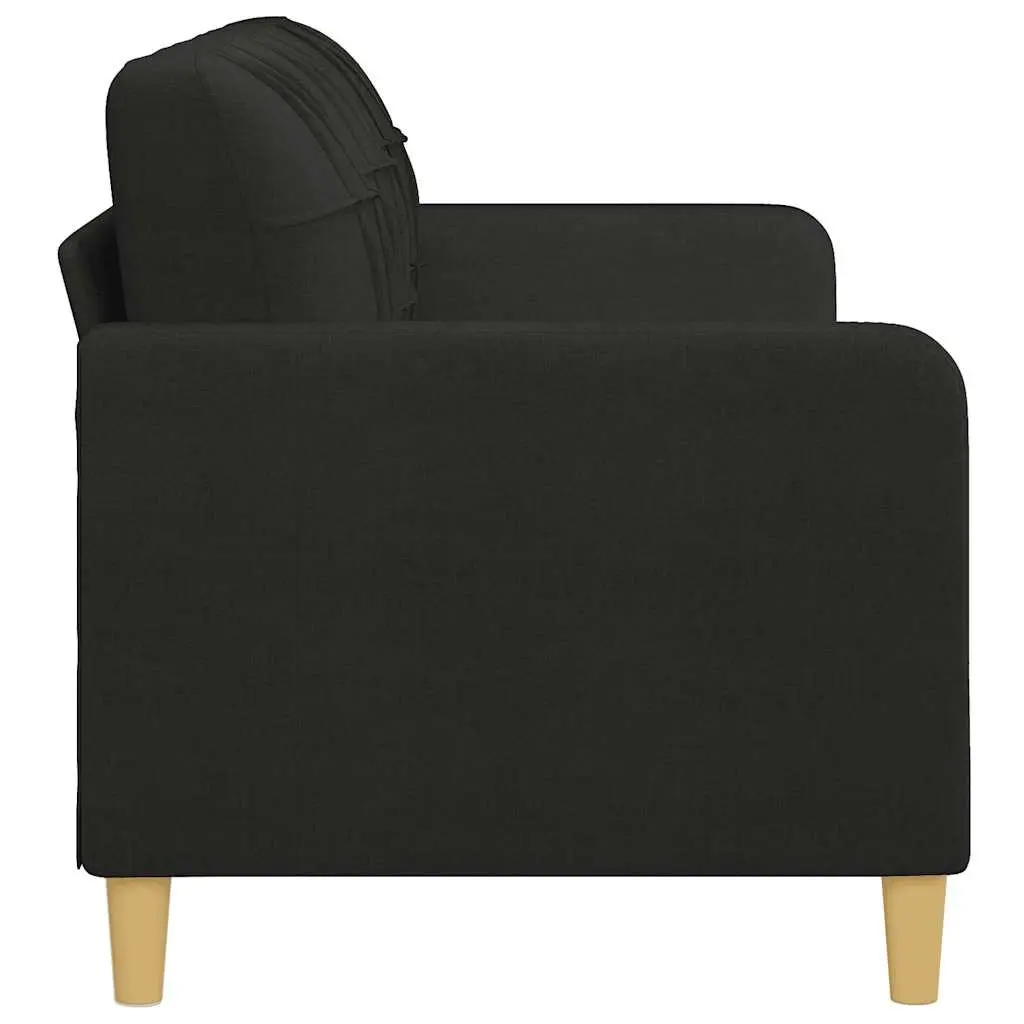 3-Seater Sofa Black Modern Fabric Lounge Furniture 180cm