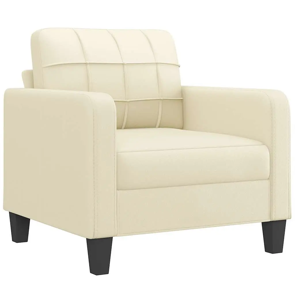 Sofa Chair Cream 60cm Modern Design Comfortable Padded Armchair Relaxation