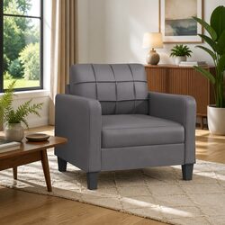 Grey Sofa Chair 60cm Compact Armchair Lounge Seat Modern Living Room Furniture