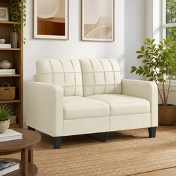 Your New Favorite 2-Seater Sofa in Cream Faux Leather
