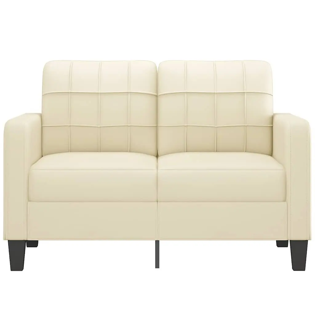2-Seater Sofa in Cream Faux Leather